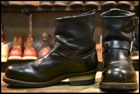【8D 良品 08年】レッドウィング 8182 ショート エンジニア 黒 ブラック ハーネス スチールトゥ 2976 ブーツ redwing HOPESMORE
