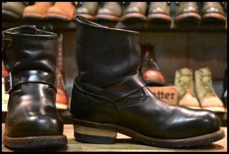 【8D 良品 08年】レッドウィング 8182 ショート エンジニア 黒 ブラック ハーネス スチールトゥ 2976 ブーツ redwing HOPESMORE