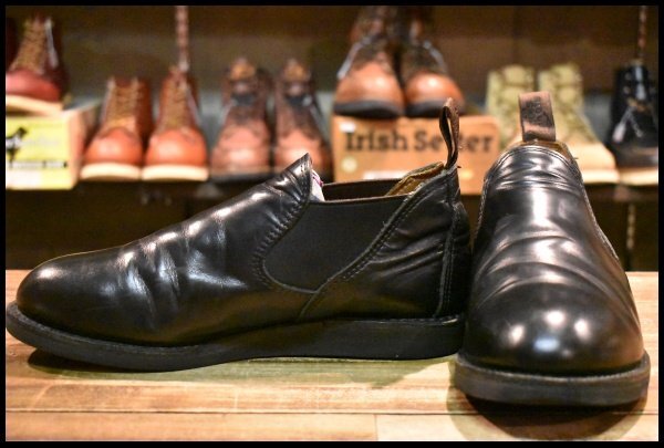 【8D 良品 21年】レッドウィング 9198 ポストマンロメオ ブラック シャパラル サイドゴア ローカット ブーツ redwing HOPESMORE
