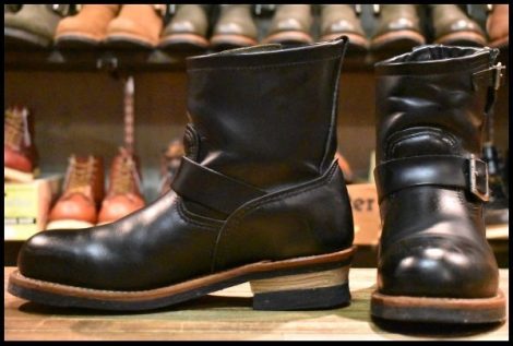 【8D 良品 11年】レッドウィング 2976 ショート エンジニア 黒 ブラッククローム スチールトゥ ブーツ redwing HOPESMORE