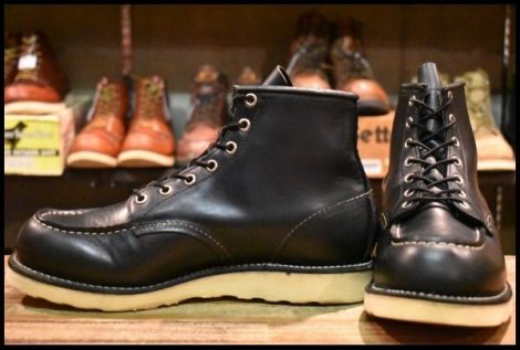 【9D 良品 06年】レッドウィング 8130 アイリッシュセッター 黒 ブラッククローム モックトゥ 編み上げ 8179 ブーツ redwing HOPESMORE