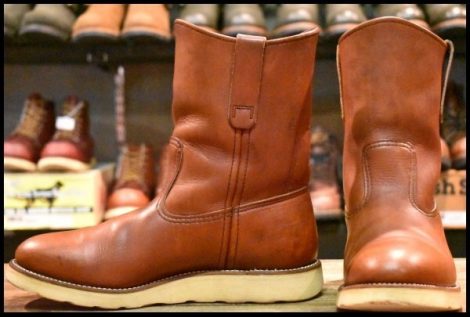 【7.5E 良品 緑犬タグ 95年】レッドウィング 866 ペコス 赤茶 オロラセット プルオン ブーツ redwing pecos HOPESMORE