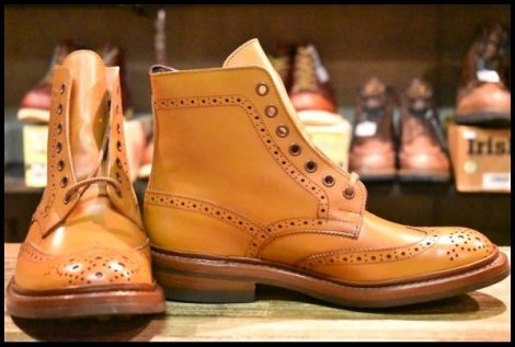 【UK5.5 箱付 未使用】Tricker’s トリッカーズ S634124STOW カントリーブーツ エイコンアンティーク ウイングチップ モールトン HOPESMORE