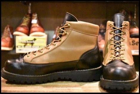 【8.5EE 良品 白タグ】Danner ダナー DJコマンダー 12225X ブラック×ライトブラウン GORE-TEX ゴアテックス 編み上げ ブーツ HOPESMORE