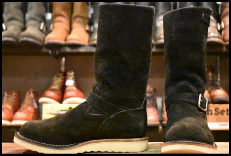 【7.5D 良品 07年】WESCO ウエスコ カスタムボス ブラックラフアウト 黒 11インチハイト ビブラム1010シングル ブーツ BOSS HOPESMORE