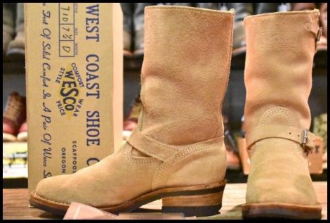 【7.5D 箱付 良品 限定 10年】WESCO ウエスコ ナローボス 7710 バーラップラフアウト エンジニア ベージュ BOSS ブーツ HOPESMORE