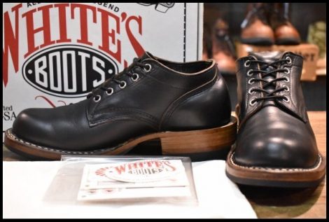 【6E 箱付 美品】WHITE’S ホワイツ オックスフォード 300HC-430 ブラック クロムエクセル 黒 短靴 ローカット 編み上げ ブーツ HOPESMORE
