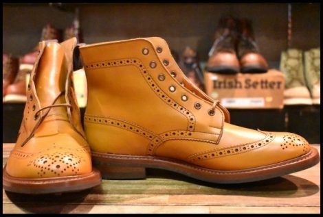 【UK12 箱付 未使用】Tricker’s トリッカーズ M2508 MALTON モルトン エイコンアンティーク ウイングチップ カントリー ブーツ HOPESMORE