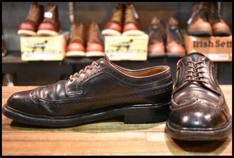 【8.5C 中古】ALDEN オールデン 975 ロングウイングチップ #8 バーガンディ コードバン ローカット 短靴 シューズ ブーツ HOPESMORE