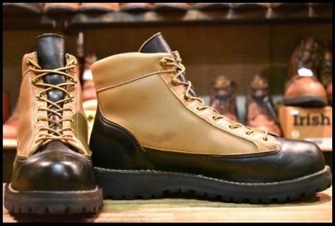 【8.5EE 良品 白タグ】Danner ダナー DJコマンダー 12225X ブラック×ライトブラウン GORE-TEX ゴアテックス 編み上げ ブーツ HOPESMORE