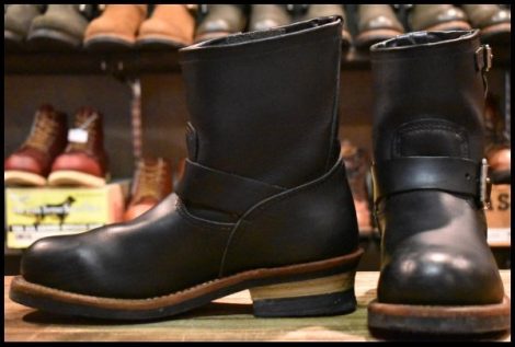 【6.5D 良品 11年】レッドウィング 2976 ショート エンジニア 黒 ブラッククローム スチールトゥ ブーツ redwing HOPESMORE