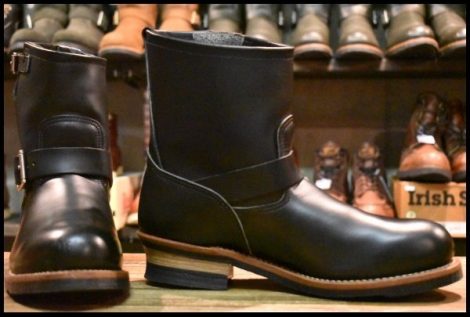 【10.5D 美品 15年】レッドウィング 2976 ショート エンジニア 黒 ブラッククローム スチールトゥ ブーツ redwing HOPESMORE