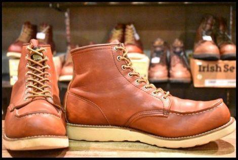 【11.5C 良品 旧半円犬タグ 92年11月刻印】レッドウィング 875 アイリッシュセッター 赤茶 オロラセット モック ブーツ redwing HOPESMORE
