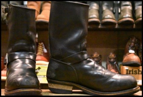【8.5D 中古 PT99プリント 旧シルエット 03年】レッドウィング 2268 エンジニア 黒 ブラック スチールトゥ ブーツ redwing HOPESMORE