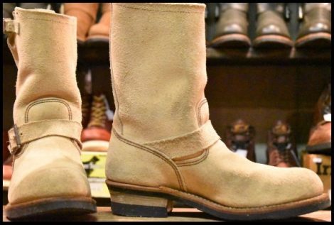 【9D 良品 10年】レッドウィング 8268 スエード エンジニア ホーソーンアビレーンラフアウト スチールトゥ ブーツ redwing HOPESMORE