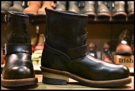 【6.5D 良品 13年】レッドウィング 2976 ショート エンジニア 黒 ブラッククローム スチールトゥ ブーツ redwing HOPESMORE