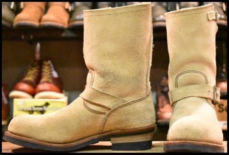 【9D 良品 10年】レッドウィング 8268 スエード エンジニア ホーソーンアビレーンラフアウト スチールトゥ ブーツ redwing HOPESMORE
