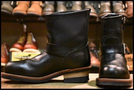 【6.5D 良品 13年】レッドウィング 2976 ショート エンジニア 黒 ブラッククローム スチールトゥ ブーツ redwing HOPESMORE