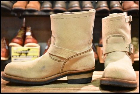 【8D 良品 10年】レッドウィング 2965 ショート スエードエンジニア ホーソーンアビレーンラフアウト スチール ブーツ redwing HOPESMORE