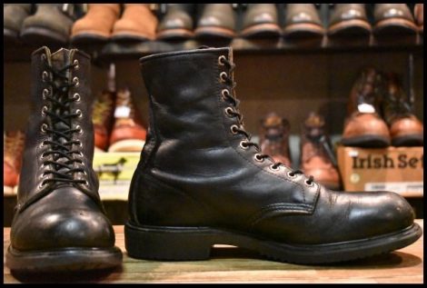 【9.5B ジャンク 旧羽タグ 86年04月刻印】レッドウィング 4473 ファイヤーマン ブラック 黒 レースアップ ブーツ redwing HOPESMORE
