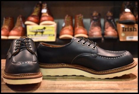 【8D 美品 10年】レッドウィング 8106 オックスフォード 黒 ブラッククローム モックトゥ ローカット 短靴 ブーツ redwing HOPESMORE