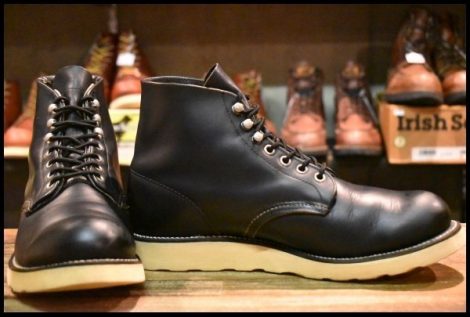 【9D 箱付 良品 犬タグ 97年】レッドウィング 8165 アイリッシュセッター 黒 ブラッククローム プレーントゥ ブーツ redwing HOPESMORE
