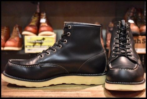 【9.5E 美品 犬タグ 99年】レッドウィング 8179 アイリッシュセッター 黒 ブラッククローム モックトゥ 編み上げ ブーツ redwing HOPESMORE