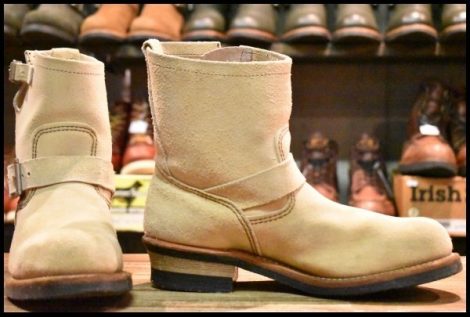 【8D 良品 10年】レッドウィング 2965 ショート スエードエンジニア ホーソーンアビレーンラフアウト スチール ブーツ redwing HOPESMORE