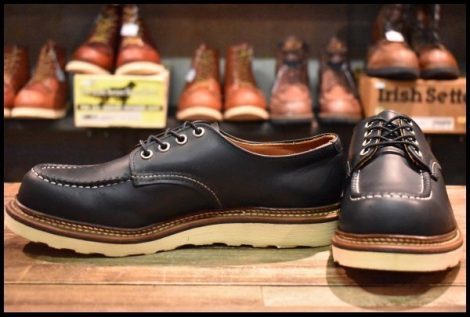 【8D 美品 10年】レッドウィング 8106 オックスフォード 黒 ブラッククローム モックトゥ ローカット 短靴 ブーツ redwing HOPESMORE