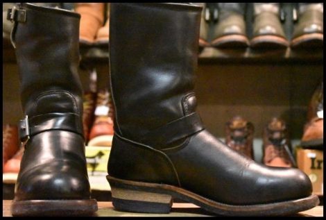 【7D 良品 PT83 92年05月刻印】レッドウィング 2268 エンジニア ブラッククローム 黒 プルオン スチールトゥ ブーツ redwing HOPESMORE