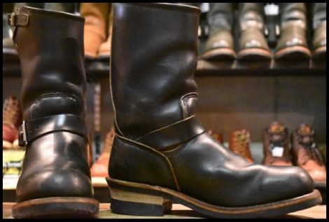 【8D 良品 PT91プリント】レッドウィング 2268 エンジニア 黒 ブラッククローム スチールトゥ ブーツ redwing HOPESMORE