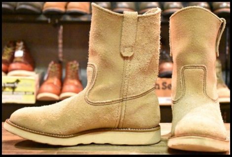 【7.5E 良品 旧羽タグ 96年】レッドウィング 8168 スエード ペコス タン ラフアウト プルオン ブーツ redwing pecos HOPESMORE