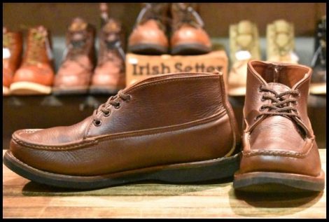 【7.5E 良品】RUSSELLMOCCASIN ラッセルモカシン チャッカ 310214ブラウン 茶 ビブラムソール 編み上げ レースアップ ブーツ HOPESMORE