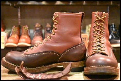 【10EE 良品 14年】WESCO ウエスコ カスタムジョブマスターLTT ブラウン×レッドウッド ツートン ビブラム705 編み上げ ブーツ HOPESMORE