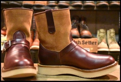 【UK8.5 美品】VIBERG ヴァイバー 87 ショートシフト バーガンディクロムエクセルツートン スエード エンジニア ブーツ HOPESMORE