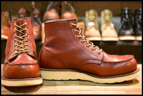 【7E 良品 半円犬タグ 95年】レッドウィング 875 アイリッシュセッター 赤茶 オロラセット モックトゥ 編み上げ ブーツ redwing HOPESMORE