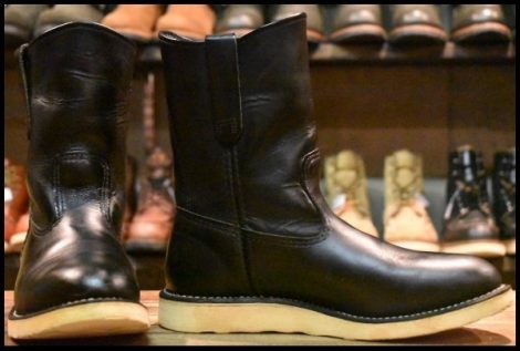【7E 良品 14年】レッドウィング 8169 ペコス 黒 ブラッククローム プルオン クッションソール ブーツ redwing pecos HOPESMORE