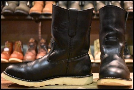 【7E 良品 14年】レッドウィング 8169 ペコス 黒 ブラッククローム プルオン クッションソール ブーツ redwing pecos HOPESMORE