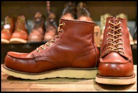 【7E 良品 半円犬タグ 95年】レッドウィング 875 アイリッシュセッター 赤茶 オロラセット モックトゥ 編み上げ ブーツ redwing HOPESMORE