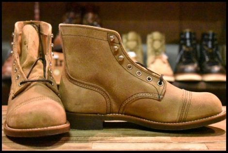 【7.5D 箱付 未使用 22年】レッドウィング 8083 アイアンレンジャー ミュールスキナー スエード 編み上げ ブーツ redwing HOPESMORE