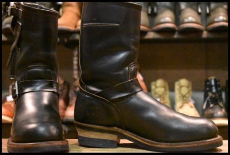 【7.5D 良品 PT91刺繍 98年】レッドウィング 8270 ナイフポケット エンジニア 黒 ブラック スチールトゥ ブーツ redwing HOPESMORE