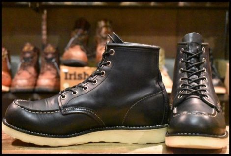 【8.5D 良品 11年】レッドウィング 8179 アイリッシュセッター 黒 ブラッククローム モックトゥ 編み上げ ブーツ redwing HOPESMORE