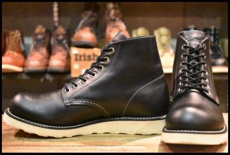 【7D 美品 16年】レッドウィング 8165 アイリッシュセッター 黒 ブラッククローム プレーントゥ 編み上げ ブーツ redwing HOPESMORE