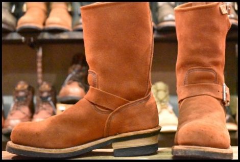 【6.5D 良品 05年】レッドウィング 8812 赤茶スエード エンジニア カッパー ラフアウト スチールトゥ ブーツ redwing HOPESMORE