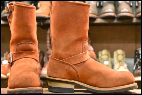 【6.5D 良品 05年】レッドウィング 8812 赤茶スエード エンジニア カッパー ラフアウト スチールトゥ ブーツ redwing HOPESMORE