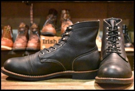 【11D 良品 11年】レッドウィング 8114 アイアンレンジ 黒 ブラックハーネス キャップトゥ 8084 レースアップ ブーツ redwing HOPESMORE