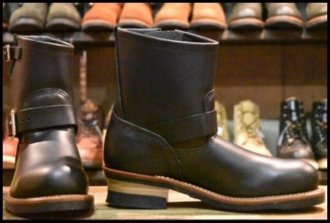【7.5D 箱付 未使用 12年】レッドウィング 2976 ショート エンジニア 黒 ブラッククローム スチールトゥ ブーツ redwing HOPESMORE