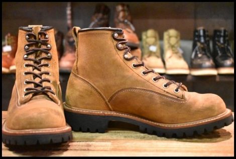 【7D 良品 09年】レッドウィング 2937 ラインマン 茶 ブラウン ベージュ スエード LTT ラグソール ビブラム ブーツ redwing HOPESMORE