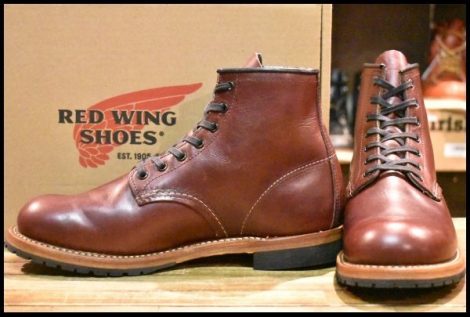 【7.5D 箱付 美品 13年】レッドウィング 9011 ベックマン ブラックチェリー フェザーストーン プレーントゥ ブーツ redwing HOPESMORE