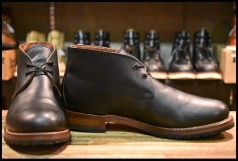 【8.5D 美品 11年】レッドウィング 9024 ベックマン チャッカ 黒 ブラック フェザーストーン プレーントゥ ブーツ redwing HOPESMORE